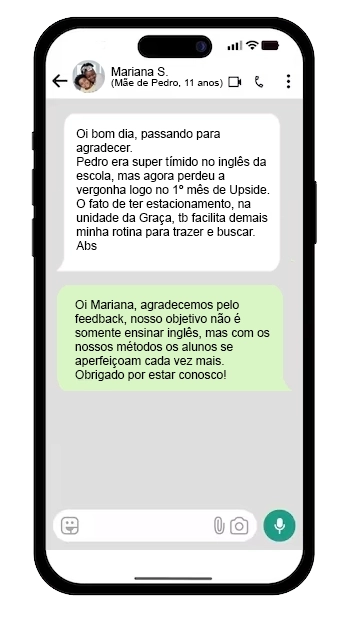 Depoimento Mariana sobre o curso de ingles 